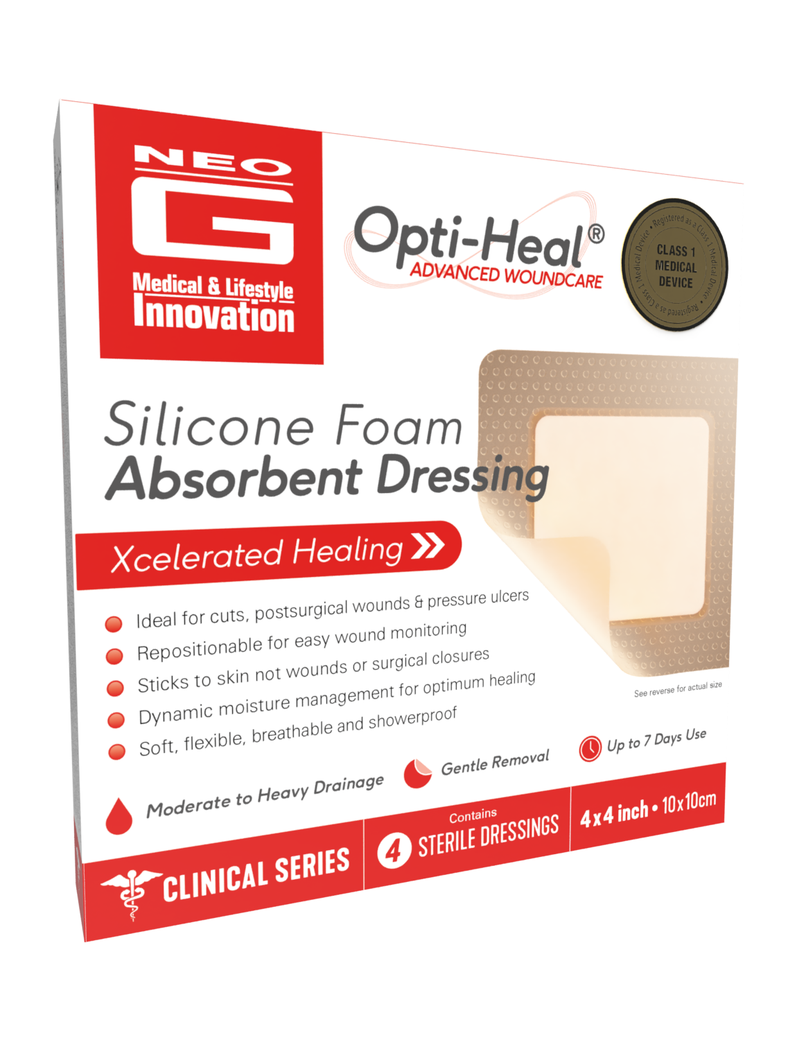 Foam　Neo　Dressing　Silicone　G　Neo　G　–　Absorbent　Opti-Heal　USA