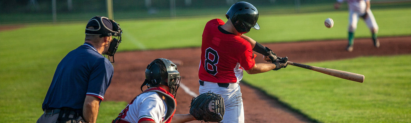 Men playing baseball