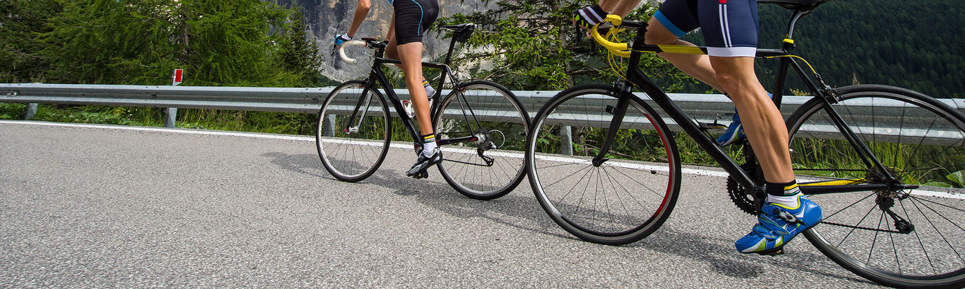 Two men cycling