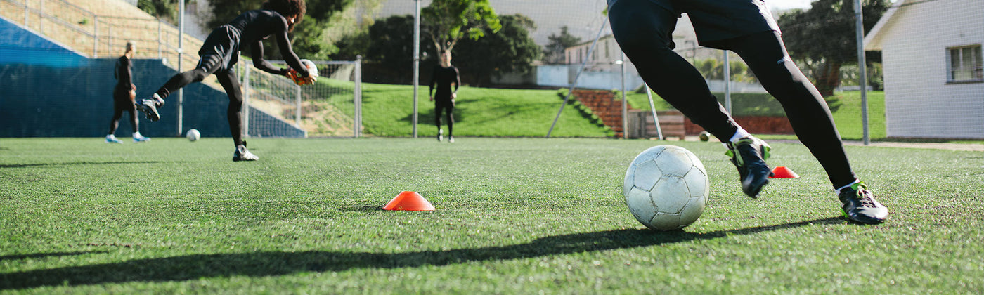 Men playing soccer