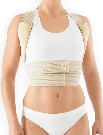 Woman wearing Neo G Clavicle Brace (Posturex) facing front