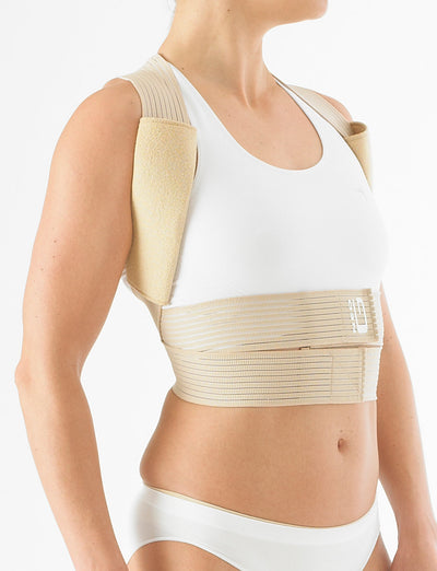 Woman wearing Neo G Clavicle Brace (Posturex) facing side