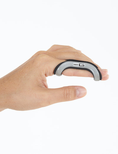 Hand with Neo G Easy-Fit Finger Splint on index finger, side view