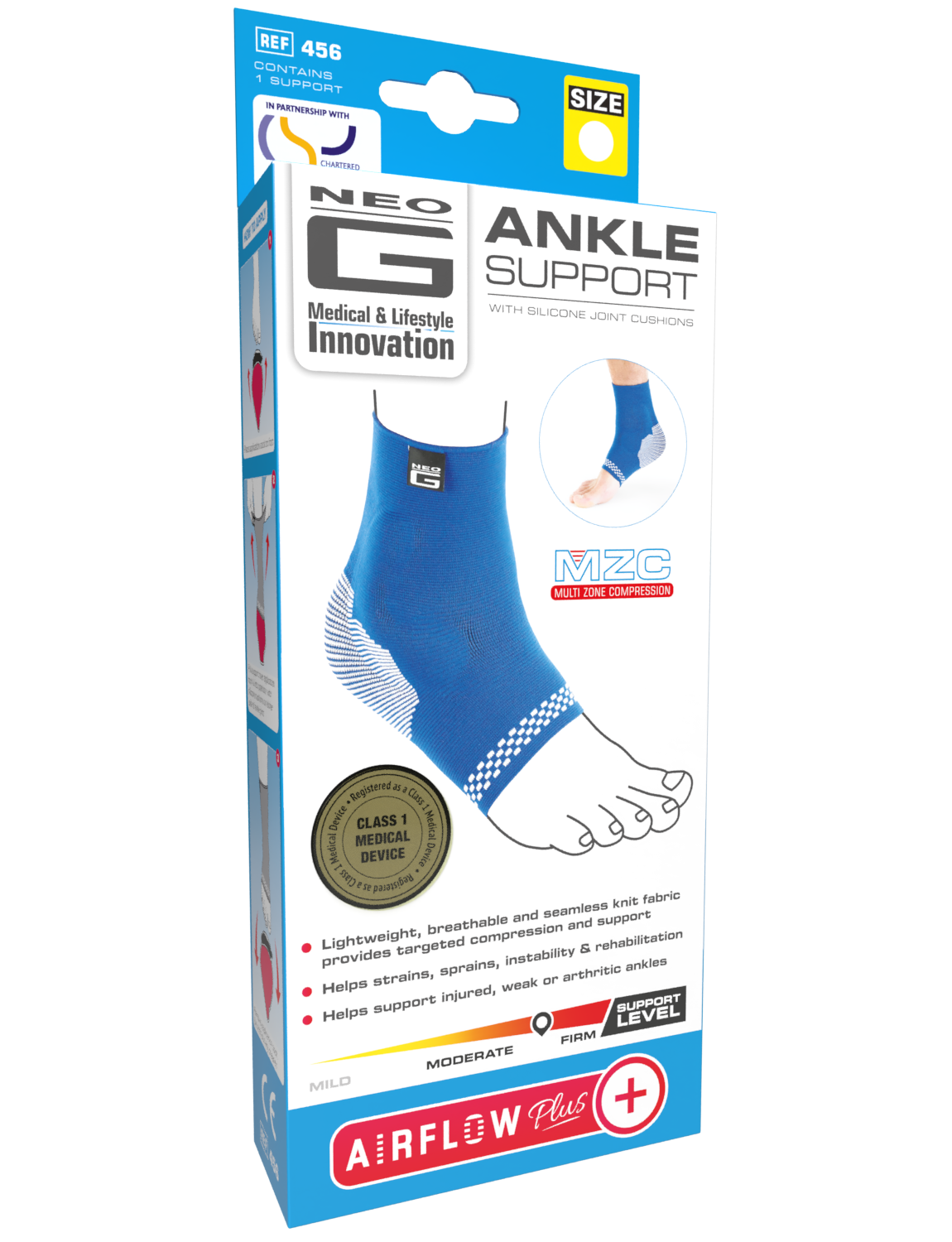 Airflow Plus Ankle Support with Silicone Joint Cushions