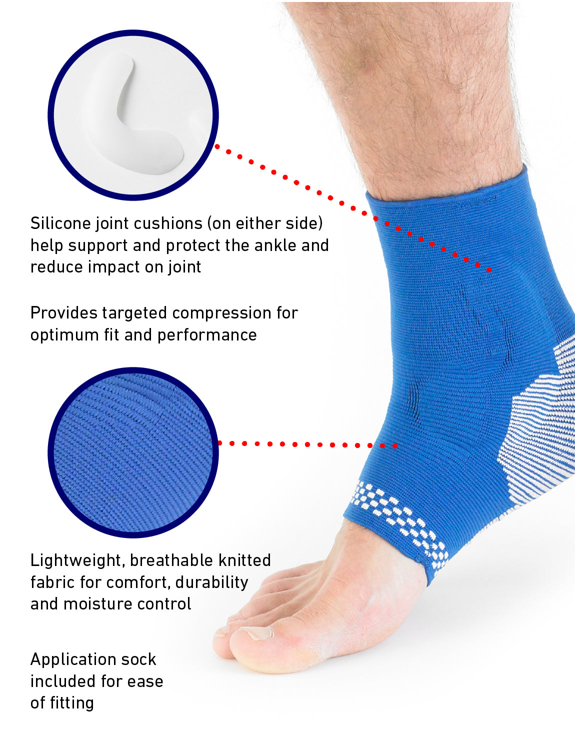 Airflow Plus Ankle Support with Silicone Joint Cushions