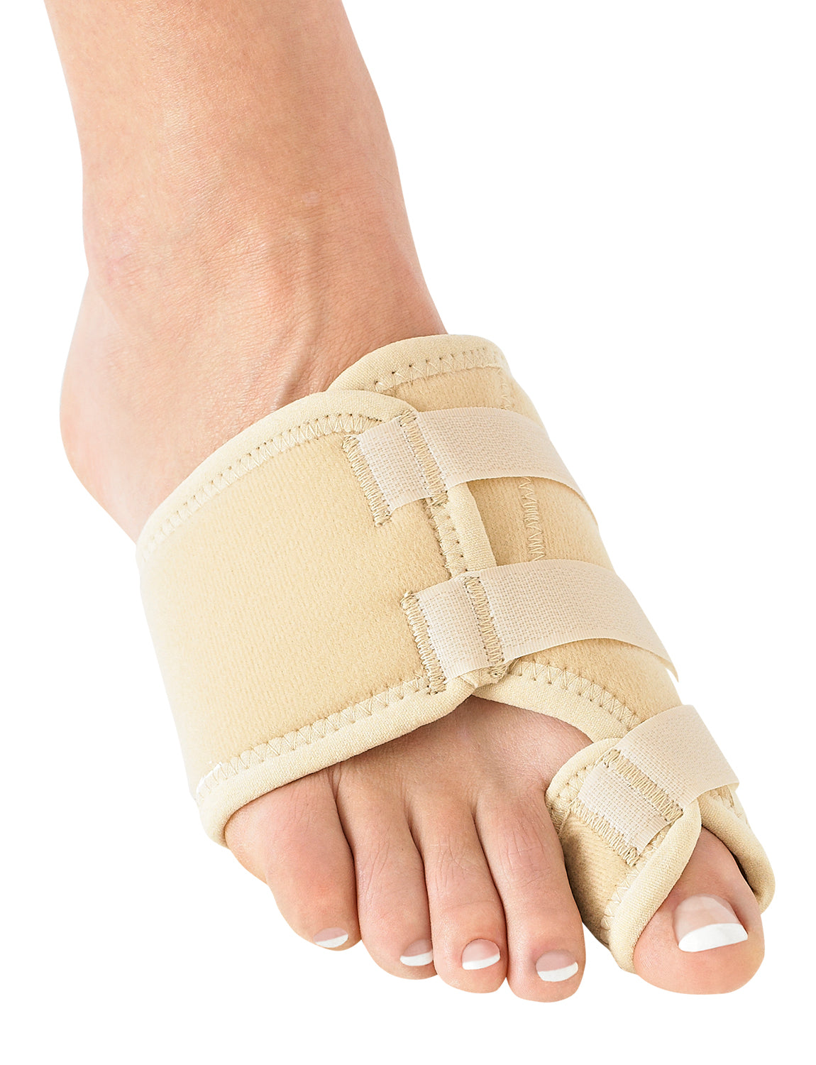 Right foot wearing Neo G Bunion - Hallux Valgus Soft Support outer side