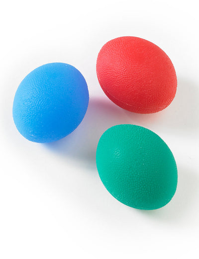 3 Hand Rehabilitation Silicone Ball in green, blue, and red