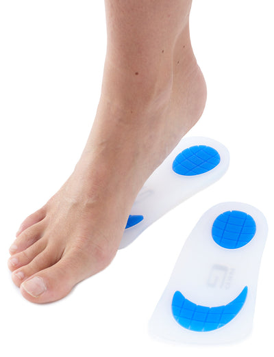 Foot above Neo G NeoThotics Silicone 3/4 Length Insoles facing front