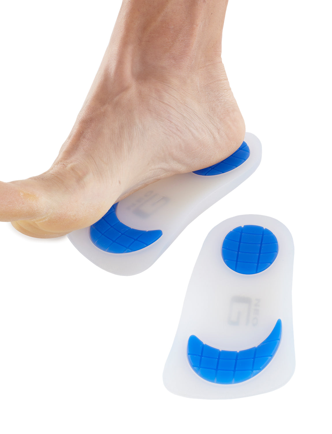 Foot with heel on Neo G NeoThotics Silicone 3/4 Length Insoles
