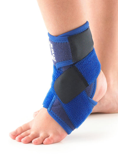 Child wearing Neo G Kids Ankle Support with Figure of 8 Strap, facing side
