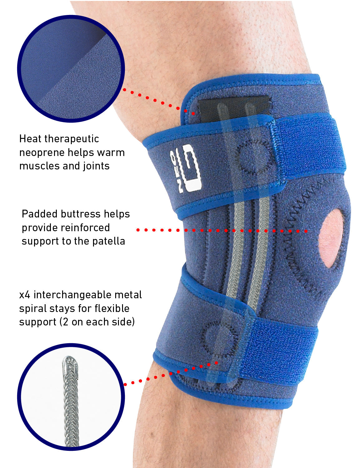 COPPER HEAL Knee Compression Sleeve Recovery Knee Brace GUARANTEED with  Highest Copper Infused Content to Support Stiff Sore Muscles and Joints  Meniscus Tear & Patella Stabilizer Strap 