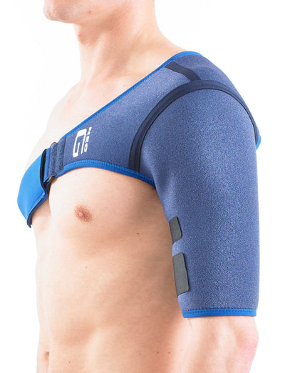 Man wearing Neo G Shoulder Support facing side