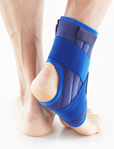 Foot wearing Neo G Stabilized Ankle Support with Figure of 8 Strap facing back