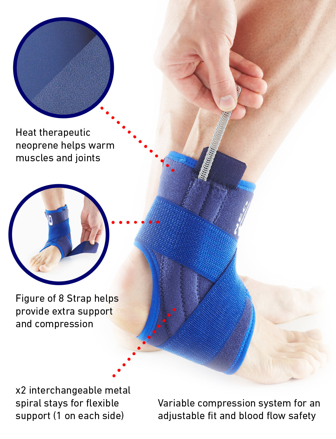 Stabilized Ankle Support with Figure of 8 Strap