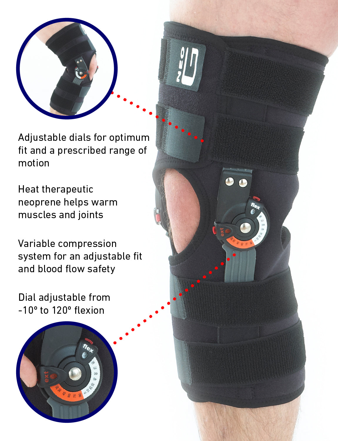 Neo G Adjusta Fit Hinged Open Knee Brace – Neo G USA